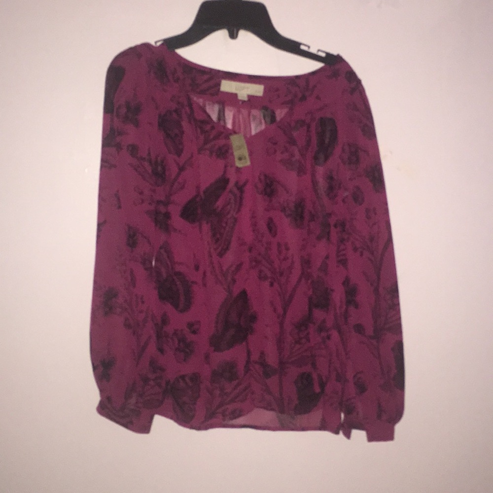 LOFT|| long sleeve see through shirt